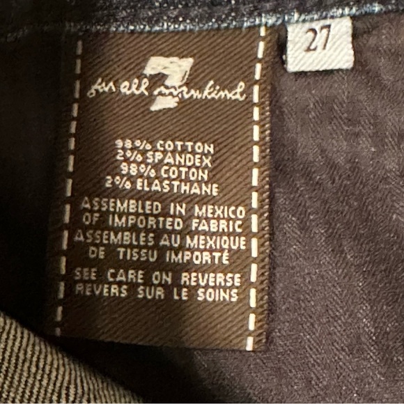 7 For All Mankind Denim Mini Skirt Stretch Sparkle Pockets Women’s Size 27 - Picture 11 of 11